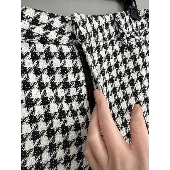 Vestique Shorts Womens Large Black High Rise Tweed Plaid White Houndstooth - Picture 4 of 9